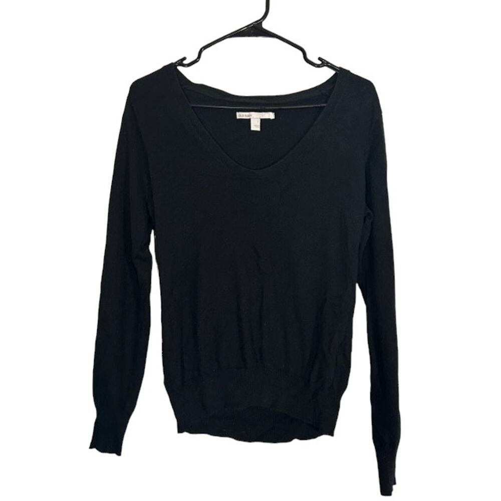 Old Navy Women’s Black Long Sleeve Cotton Blend Pullover Knit Sweater Size Large